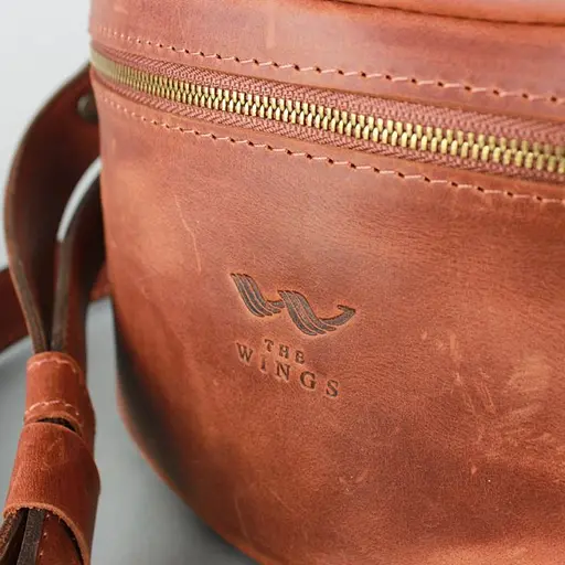 Шкіряна поясна сумка світло-коричнева вінтажна - фото 4