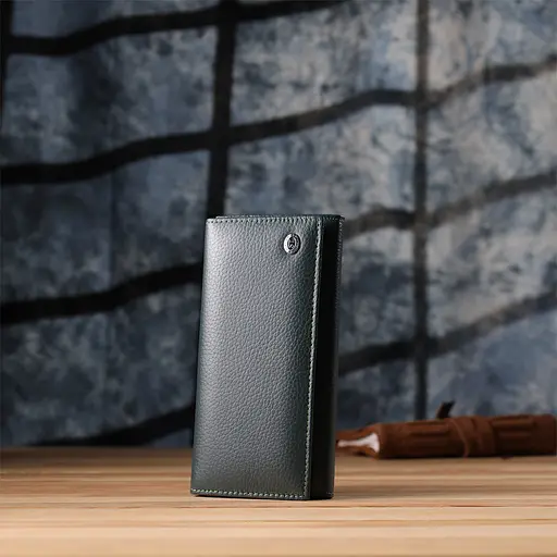 Вертикальный кошелек из натуральной кожи ST Leather 17.5х9х3 см acs0029697 - фото 9