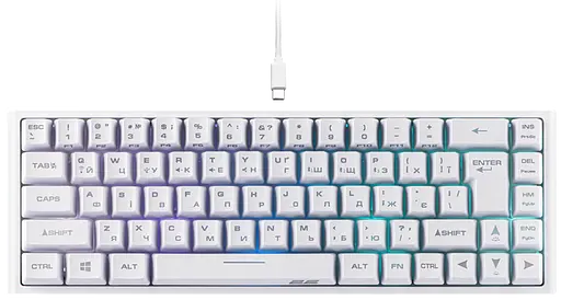 Клавіатура бездротова 2E GAMING KG360 RGB White (2E-KG360UWT)