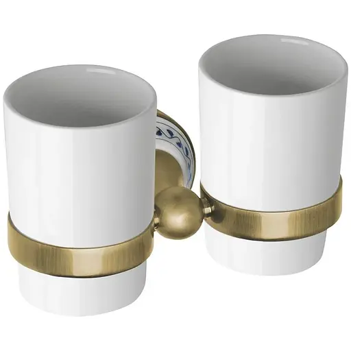 Склянки з тримачем Bemeta Kera кераміка 144710027 білий - фото 1