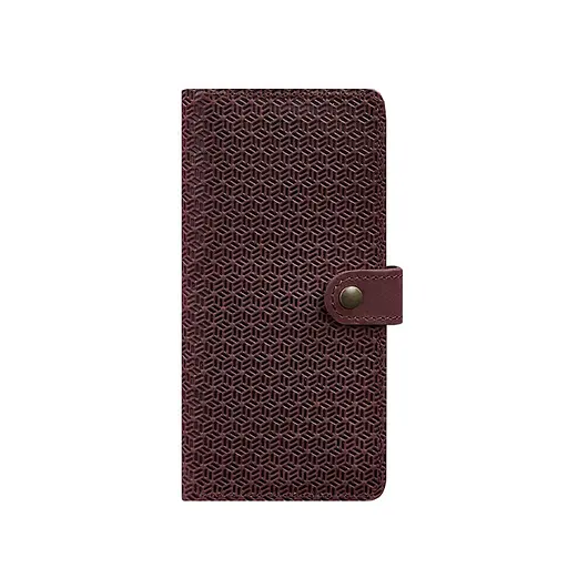 Кожаный бордовый портмоне 7.0 Карбон бордовый - фото 7