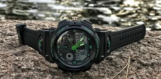 Чоловічий водонепроникний наручний годинник Skmei 1270 Зелений - фото 4