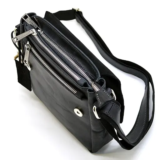 Кожаная мужская сумка через плечо TARWA 23х19х5 см sum0025752 - фото 2