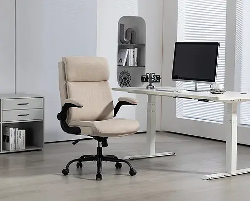 Офисное кресло GT Racer бежевое (B-3021 Fabric Beige) - фото 8