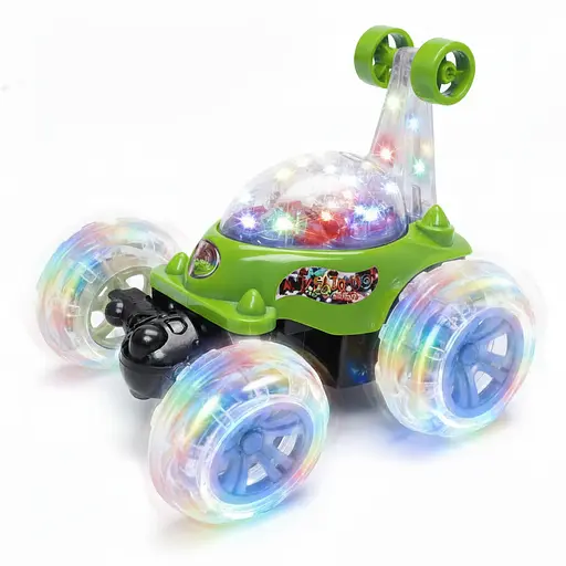 Радіокерована Машина-Перевертень 9802 M-A-03, Мелодія, Підсвічування, Акумулятор, Пульт 2.4GHz, Зелена