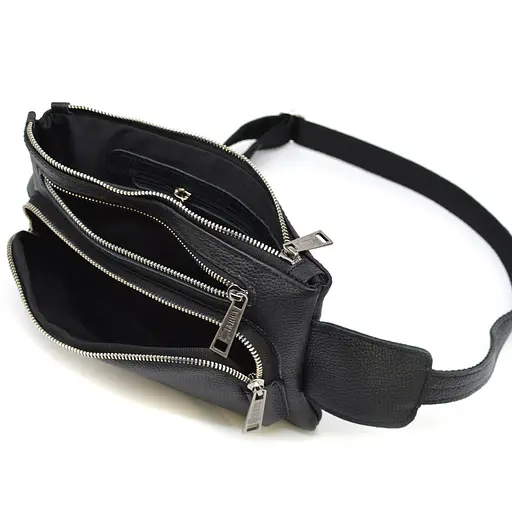 Кожаная мужская сумка на пояс TARWA 26х16х3 см 000296333 - фото 2