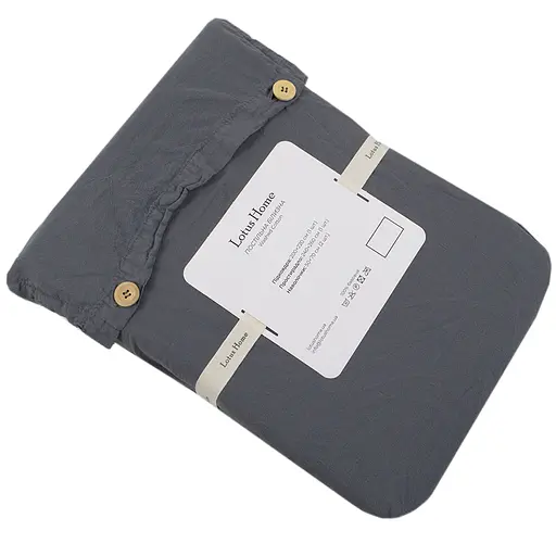 Постільна білизна Lotus Home Washed cotton Kansas антрацит євро (svt-2000022350013) - фото 2