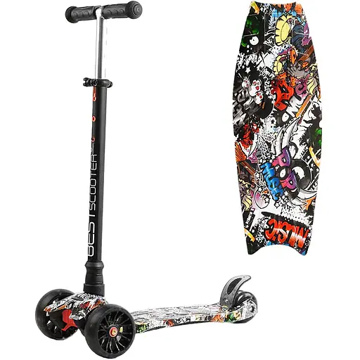 Самокат Best Scooter 75.5-87х55.5х13 см Різнобарвний 000254965