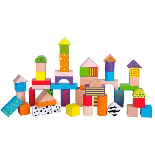 Деревянные кубики Viga Toys 59695 Узорчатые блоки Игровой набор 50 шт 3 см - фото 1