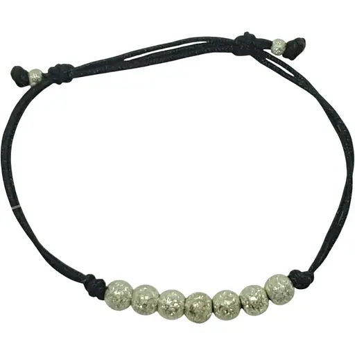 Браслет з текстилю Qvaliz з срібними вставками. 90501237СИН