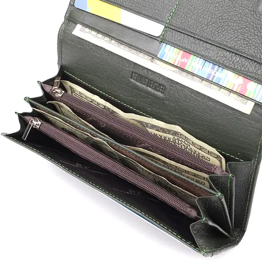 Горизонтальный кошелек в два сложения из натуральной кожи ST Leather 18.5х9.5х2.5 см acs0029644 - фото 7