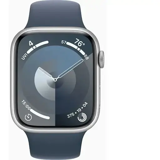 Apple Watch Series 9 GPS 45mm Silver Aluminium with Storm Blue Sport Band M/L MR9E3 - фото 2
