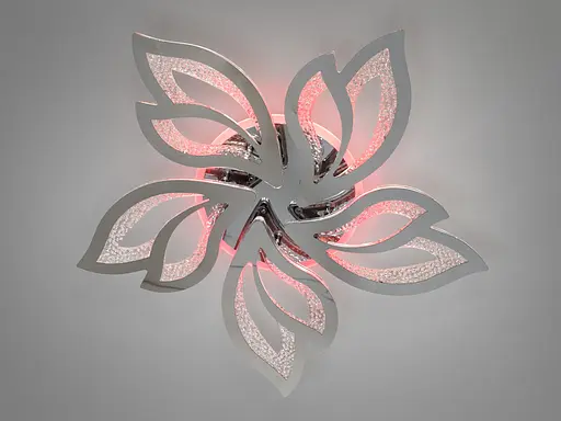 Стельова світлодіодна люстра з пультом, підсвіткою, 80W, хром - фото 2