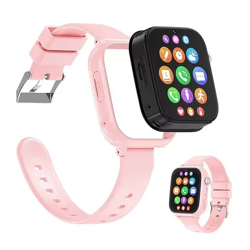 Дитячий розумний смарт-годинник Smart Watch T53 з GPS відеодзвінком прослуховуванням +2 додаткові корпуси Рожевий - фото 3