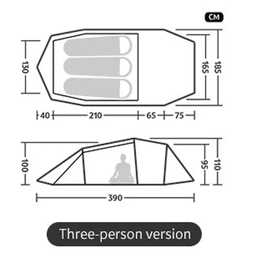 Намет Naturehike Opalus UL CNK2450WS036 тримісний темно-зелений - фото 5