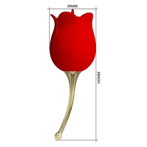 Кліторальний стимулятор Pretty Love Rose Lover Licking Stimulator 14.2 см червоний - фото 4