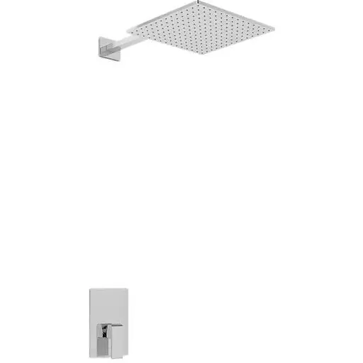 Душова система Kohlman Saxo 25 chrome + BOX прихованого монтажу QW220SQ25, Хром - фото 1