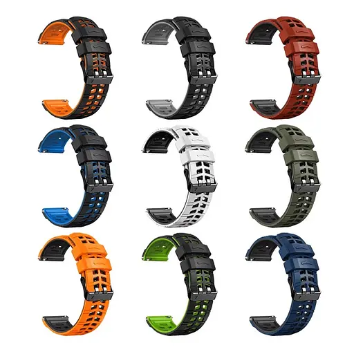 Ремінець силіконовий Tamister для годинника Sport 2 чорний з синім 22 мм - фото 6