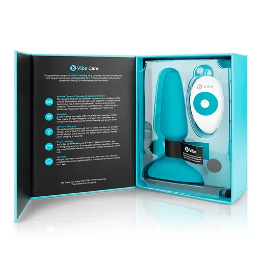 Анальная пробка B-Vibe Rimming Plug 2, 15 см (бирюзовый) - фото 10