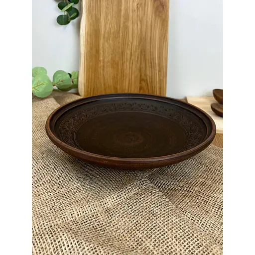 Фруктівниця 26 см керамічна (глиняна) різьблена Декор - фото 3