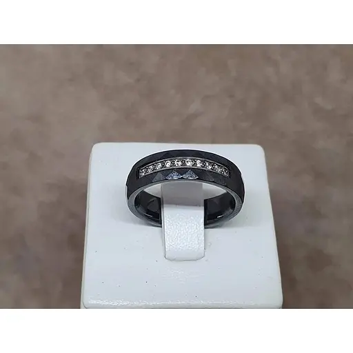 Серебряное кольцо Aurora с керамикой и фианитами. С1010Ч - фото 4