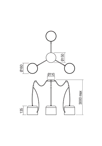 Подвесной светильник Redo DODO SU 3X42W E27 20/250cm WH (4.1.1) 01-1825 - фото 2