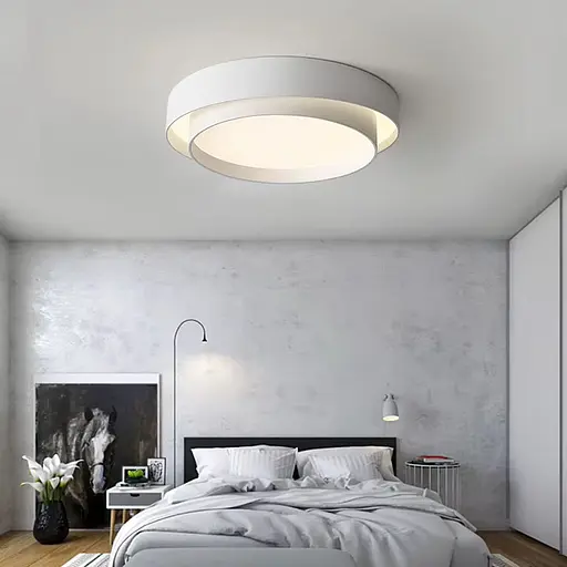 Люстра стельова у білому металевому корпусі Ø 50 см | Line F | Арт. MJ234-500 WT - фото 1