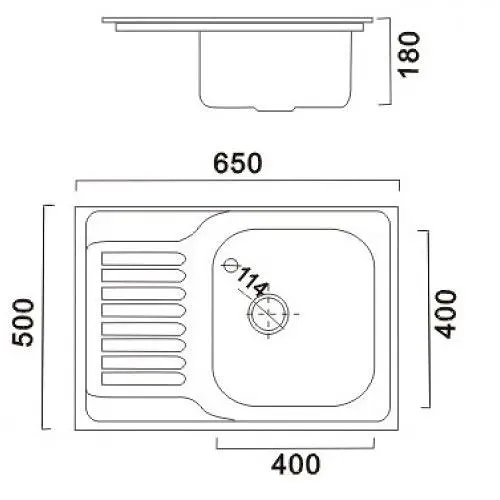 Мойка кухонная HAIBA 65x50 polish (HB0554) - фото 2