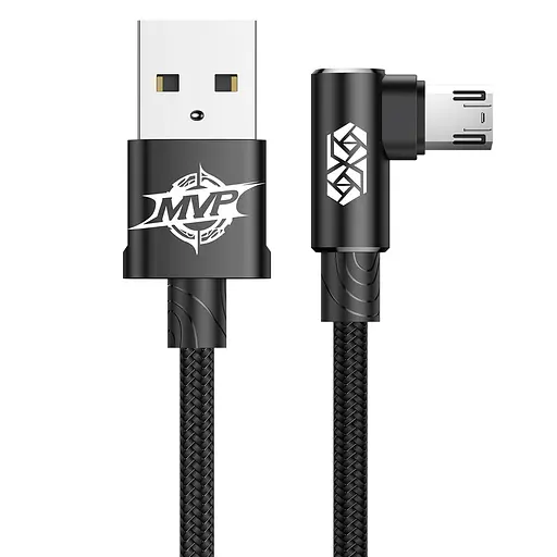USB-Кабель мікро кутовий Baseus MVP Elbow MicroUSB L Shape 1 m CAMMVP-A01 чорний