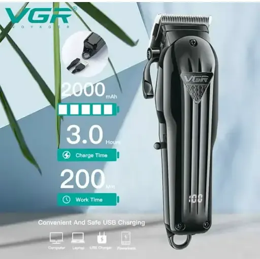 Машинка для стрижки волосся VGR V-282 6 насадок, LED Display - фото 3