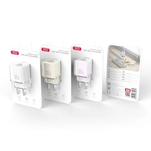 Мережевий зарядний пристрій XO L149(EU) PD30W 1USB-A+1USB-C Charger Бузковий - фото 4