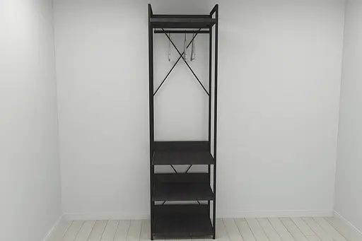 Шафа Гардероб Уні секція 3 серії Конект Ferrum-decor 220x60x50см Чорний метал ДСП Венге Магія 32 мм (FRD-104524) - фото 8