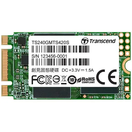 Накопитель SSD Transcend m.2 sata 430S 256 GB 240 250 (TS256GMTS430S) - фото 1