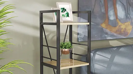 Етажерка 4/34 Ferrum-decor Серії Коннект 120x34x28 чорний ДСП Дуб Сонома 16мм (FRD-104274) - фото 3