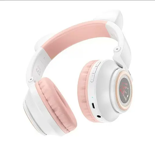 Беспроводные Bluetooth наушники Borofone BO18 Cat Ear белый - фото 3