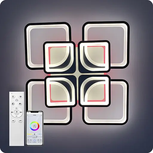 Люстра светодиодная 517 Light 3color с пультом 240Вт Черный (01758) - фото 11