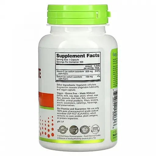 Вітаміни Nutribiotic Sodium Ascorbate 250 caps (1086-2022-10-1727) - фото 2