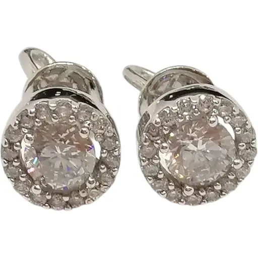 Золоті сережки-пуссети Favoritum з фіанітами. 211358_2Б