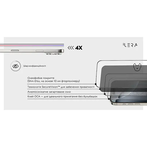 Захисне скло iLera DeLuxe Incognito для Apple iPhone Air (ILInDL17Air) [144431] - фото 4