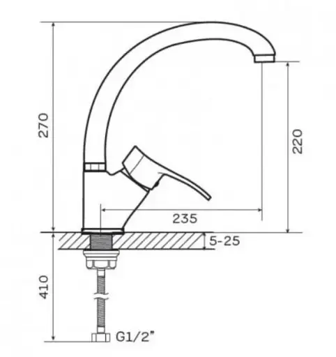 Смеситель для кухни Zegor DYU4-A182 однорычажный Хром 30412 - фото 2
