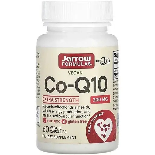 Убихинон Jarrow Formulas Co-Q10 200 mg, 60 вегакапсул для поддержания сердечно -сосудистой системы