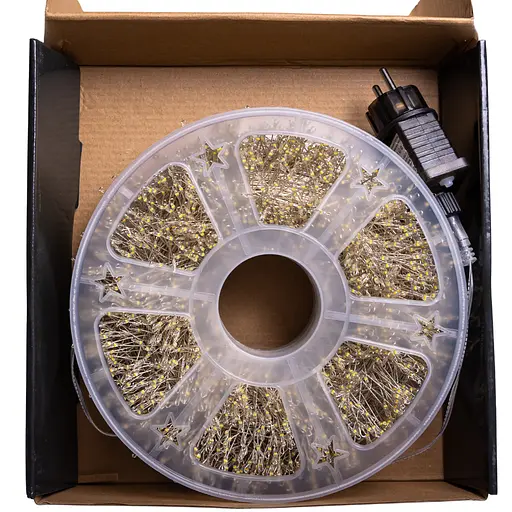 Новорічна гірлянда кімнатна Garlando D3000L100MWY Роса 100 м 3000 LED Хвойна лапа білий провід Жовте сяйво  - фото 9