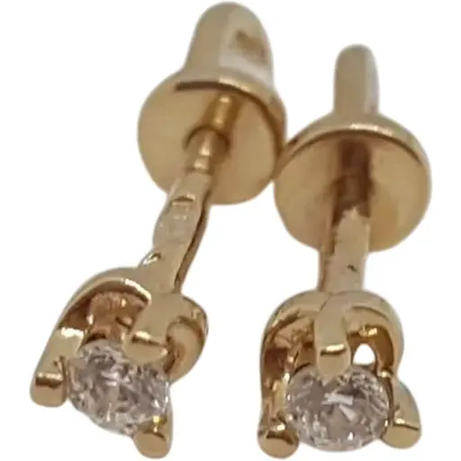 Золотые серьги-пуссеты Гаразд с фианитами. 3533276