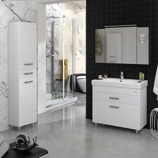 Тумба з умивальником Sanwerk Сиерра 100 Білий з умивальником Принц MV0000452 Білий - фото 2