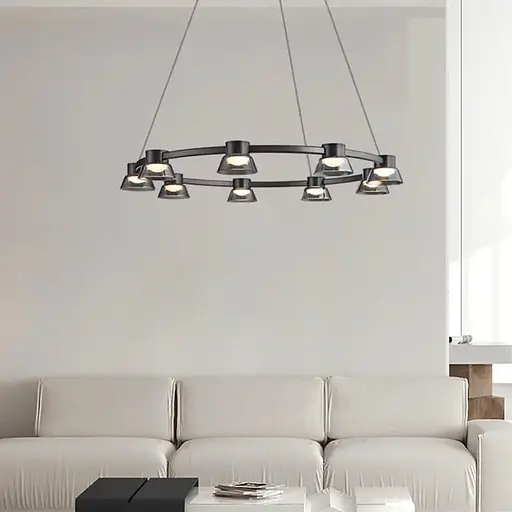 Підвісна люстра у формі кільця із серії Hildfrid Line.F Діаметр 80см - фото 1