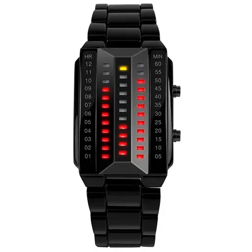 Уникальные бинарные мужские часы Skmei 1035 (Черные)