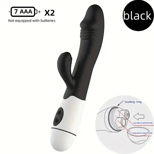 Багатофункціональний вібратор-кролик, стимулятор точки G і клітора, з проникненням і масажем. Чорний - фото 2
