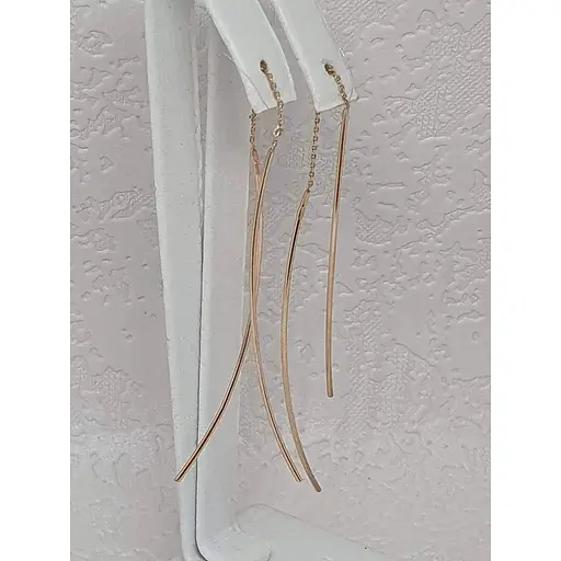 Золотые серьги-протяжки Вселенная. 22009200 - фото 2