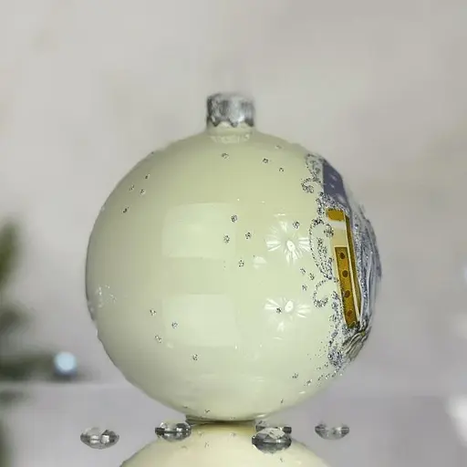 Ялинкова прикраса Санта Шоп Символ 2026 Сніжний кінь світлий скло (4820001180527) - фото 2