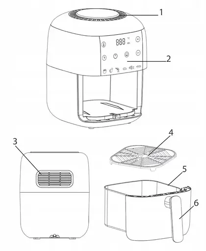 Аерофритюрниця безмасляна Maestro MR-755 Air Fryer Kitchen 3 л Зелена 1200 Вт - фото 5